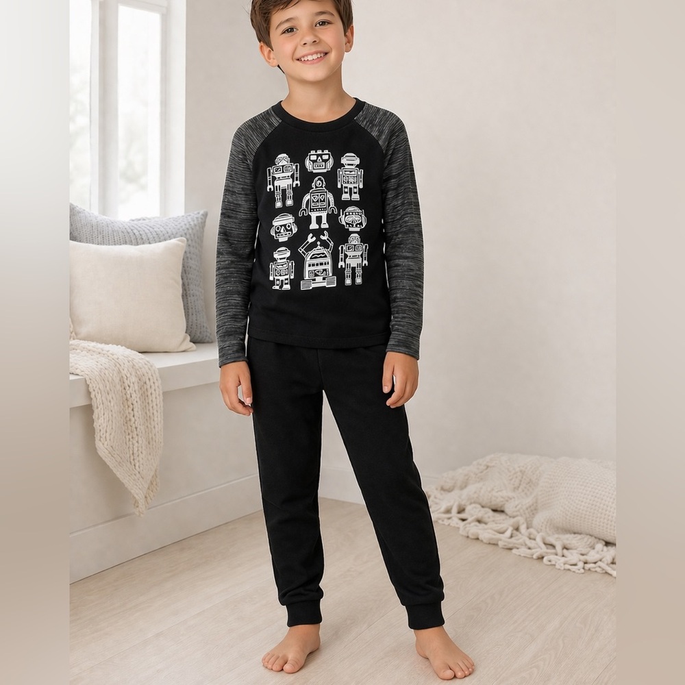 Crazy 8 Robot Long Sleeve Pajama Set Size 8